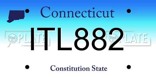 ITL882 Connecticut License Plate