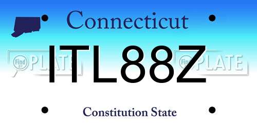 ITL88Z Connecticut License Plate