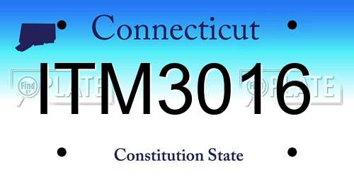ITM3016 Connecticut License Plate
