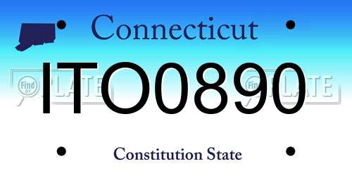 ITO0890 Connecticut License Plate