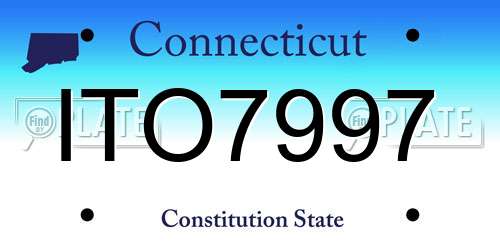 ITO7997 Connecticut License Plate