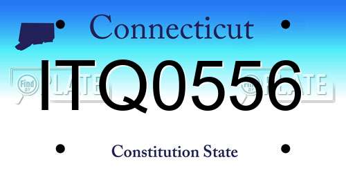 ITQ0556 Connecticut License Plate