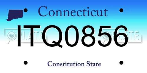 ITQ0856 Connecticut License Plate