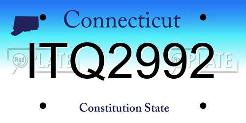 ITQ2992 Connecticut License Plate