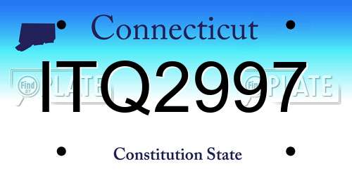 ITQ2997 Connecticut License Plate
