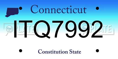 ITQ7992 Connecticut License Plate