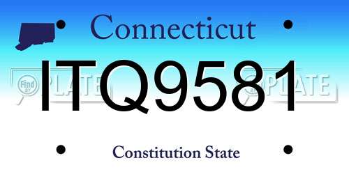 ITQ9581 Connecticut License Plate