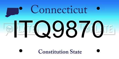 ITQ9870 Connecticut License Plate