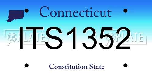 ITS1352 Connecticut License Plate