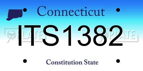 ITS1382 Connecticut License Plate