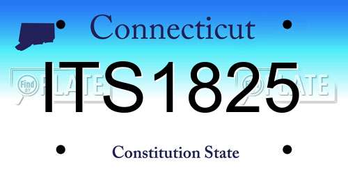 ITS1825 Connecticut License Plate