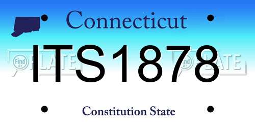 ITS1878 Connecticut License Plate