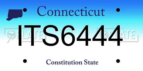 ITS6444 Connecticut License Plate