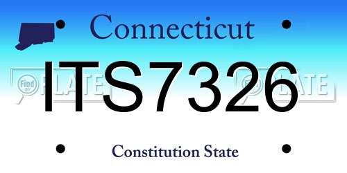 ITS7326 Connecticut License Plate