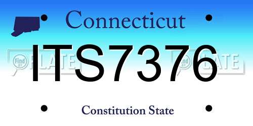 ITS7376 Connecticut License Plate