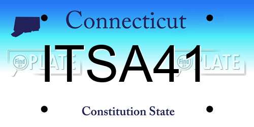 ITSA41 Connecticut License Plate