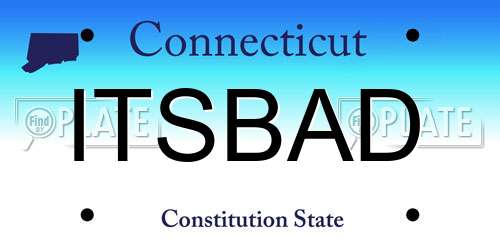 ITSBAD Connecticut License Plate