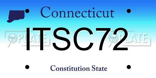 ITSC72 Connecticut License Plate