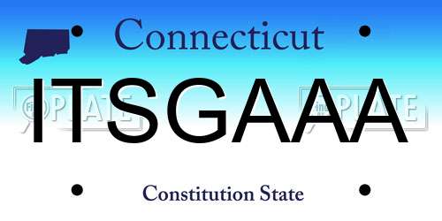 ITSGAAA Connecticut License Plate