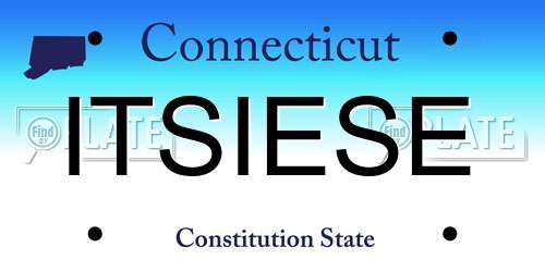 ITSIESE Connecticut License Plate
