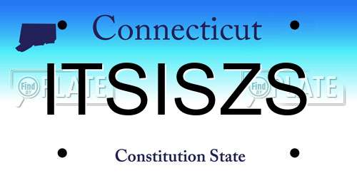 ITSISZS Connecticut License Plate