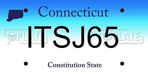 ITSJ65 Connecticut License Plate
