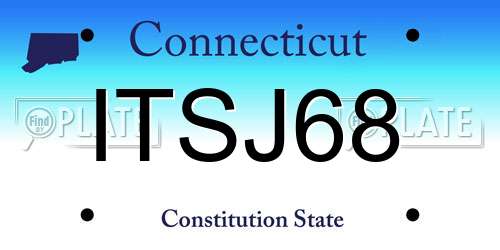ITSJ68 Connecticut License Plate