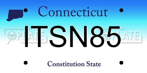 ITSN85 Connecticut License Plate
