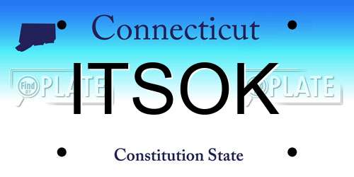 ITSOK Connecticut License Plate