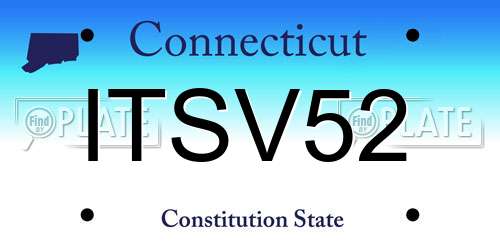 ITSV52 Connecticut License Plate