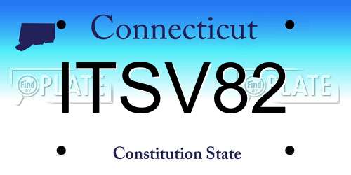 ITSV82 Connecticut License Plate