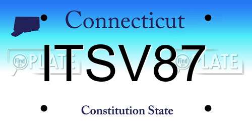 ITSV87 Connecticut License Plate