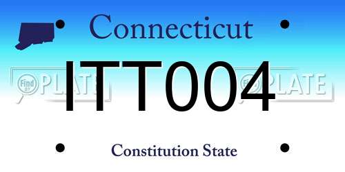 ITT004 Connecticut License Plate