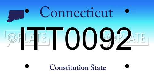 ITT0092 Connecticut License Plate