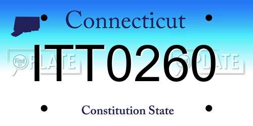 ITT0260 Connecticut License Plate