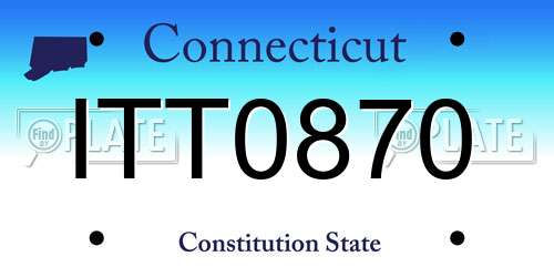 ITT0870 Connecticut License Plate