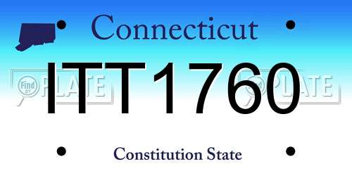 ITT1760 Connecticut License Plate