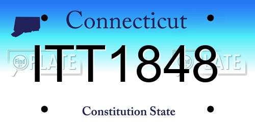 ITT1848 Connecticut License Plate