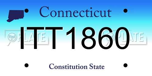 ITT1860 Connecticut License Plate