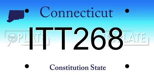 ITT268 Connecticut License Plate