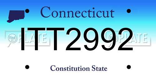 ITT2992 Connecticut License Plate