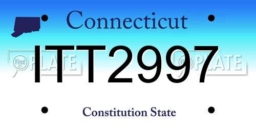 ITT2997 Connecticut License Plate