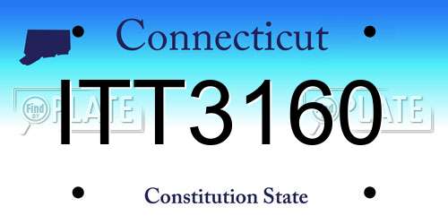 ITT3160 Connecticut License Plate