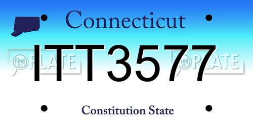 ITT3577 Connecticut License Plate