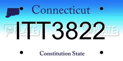 ITT3822 Connecticut License Plate
