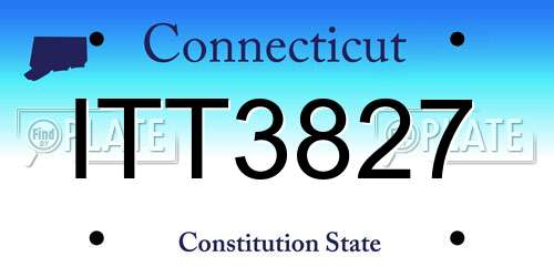 ITT3827 Connecticut License Plate