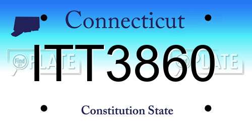 ITT3860 Connecticut License Plate