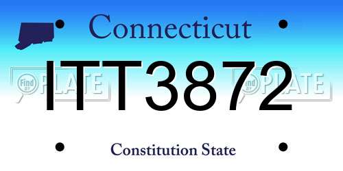 ITT3872 Connecticut License Plate