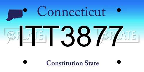 ITT3877 Connecticut License Plate