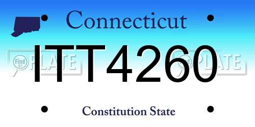 ITT4260 Connecticut License Plate